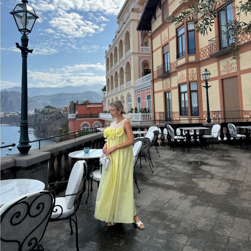 Elegant Yellow Evening Gown/ Small